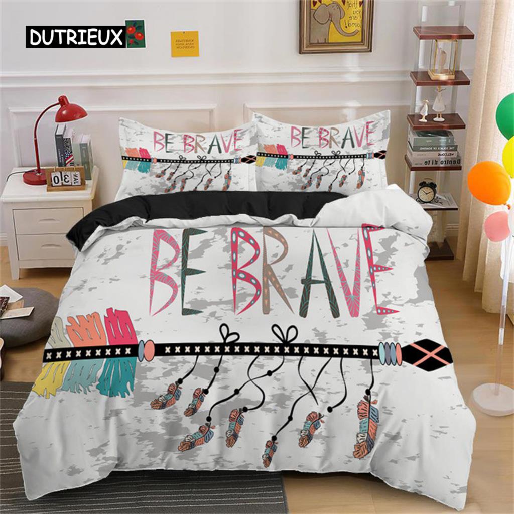 Dreamcatcher Duvet Cover Bohemian Mandala Feather Print Microfiber Bedding For Girls Adult Bedroom Decor EU single(135x200cm)