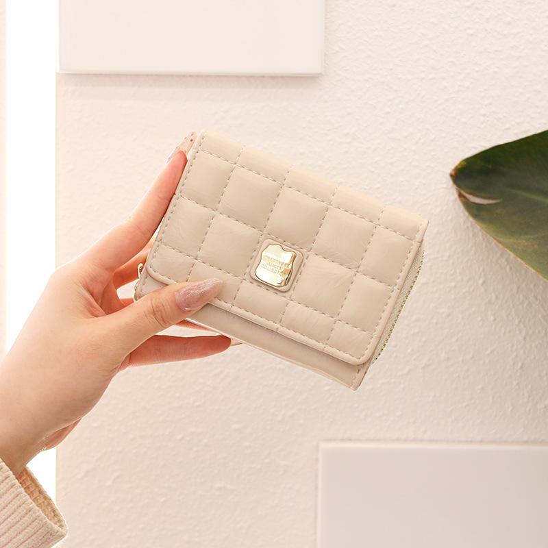 Geldbörse Damen Kurz PU Klein Frisch Faltbar Damen Handtasche