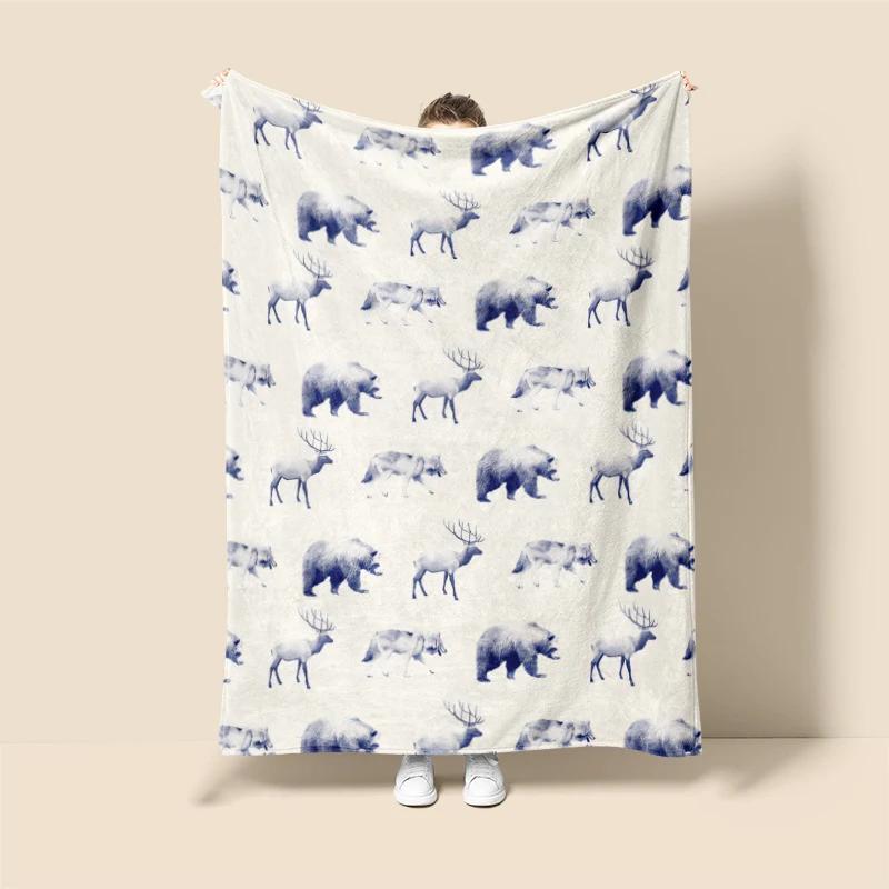 Home decoration plush Sofa blanket Anime animals Bedspread on the bed anime fluffy soft blankets thick blanket for winte