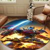 Car Robots Battle Round Rug for Livingroom,Bedroom, Palyroom, Chair Rug, Area Rug, Circle Carpet, Large Size Decor Fan Christmas Gift