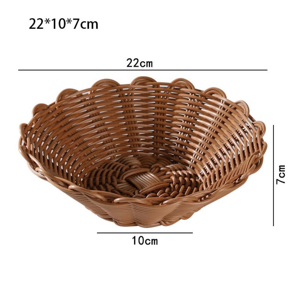 8 Styles Bread Fruit Vegetables Basket Household Rattan Basket Restaurant Serving Tabletop Display