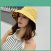 Summer Leopard Print Fisherman Hat With Wide Brim Sun Protection For Women