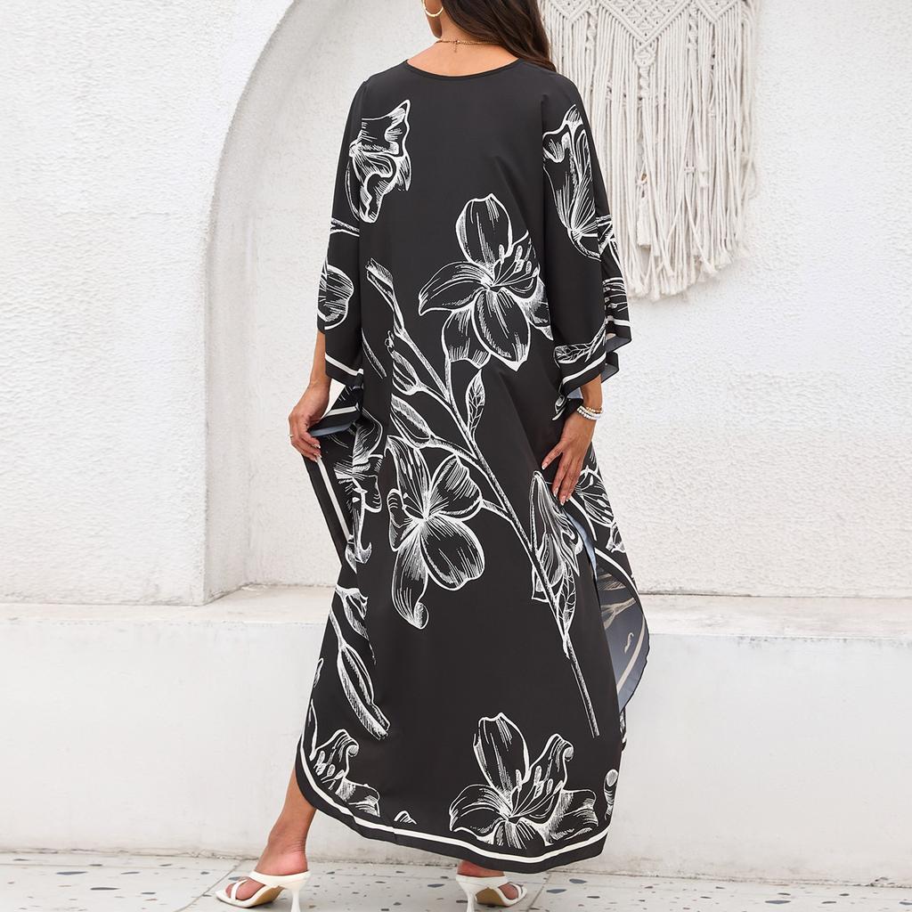 Abito da donna, stampe floreali colorate, vestaglia ampia da vacanza, bikini, camicetta protettiva solare