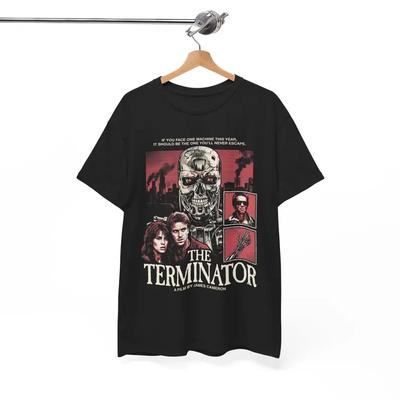 The Terminator 1984 Graphic Tee, James Cameron Sci-Fi Action Shirt, Retro 80s Cu