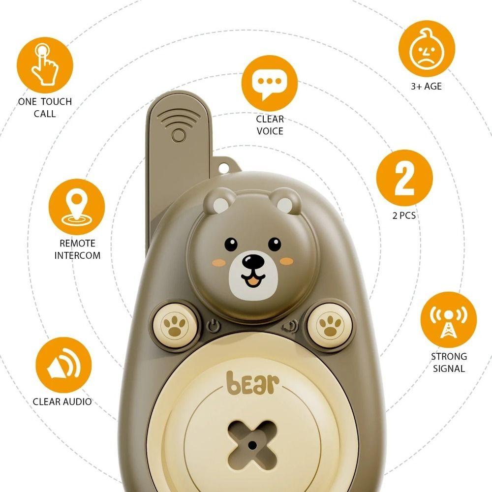 1 Pair Long Range Kids Walkie Talkies Lovely Bear Interactive Radio Transmitter Christmas Gift