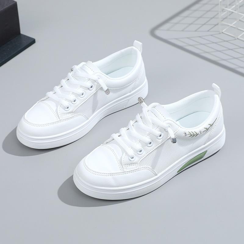 

[Customized] K1012 new board shoes women s 2025 spring and summer breathable mesh shoes thick sole heightening versatile white shoes 35