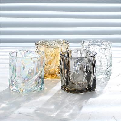 280ml 9.7oz Einfaches Unregelmäßiges Twist-Glas Whiskeyglas Party-Cocktailglas Saft Eiskaffeebecher Personalisiertes Mojito-Glas