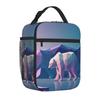 Bestselling Polar Bear Shape Outline Picnic Style Food Cooler Bag Campus Lunch Commuter Lunch Bag