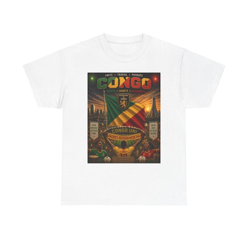 Congo Football Fan T-Shirt | Republic of the Congo Soccer | Congo Flag Graphic Shirt | African Pride Football Apparel | Congo Supporter Tee 4XL