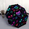 1pc Halloween Skulls Cats Bones Pattern Umbrella with Plastic Handle,Suitable for All Seasons Home Travel Outdoor UmbrellaB1863