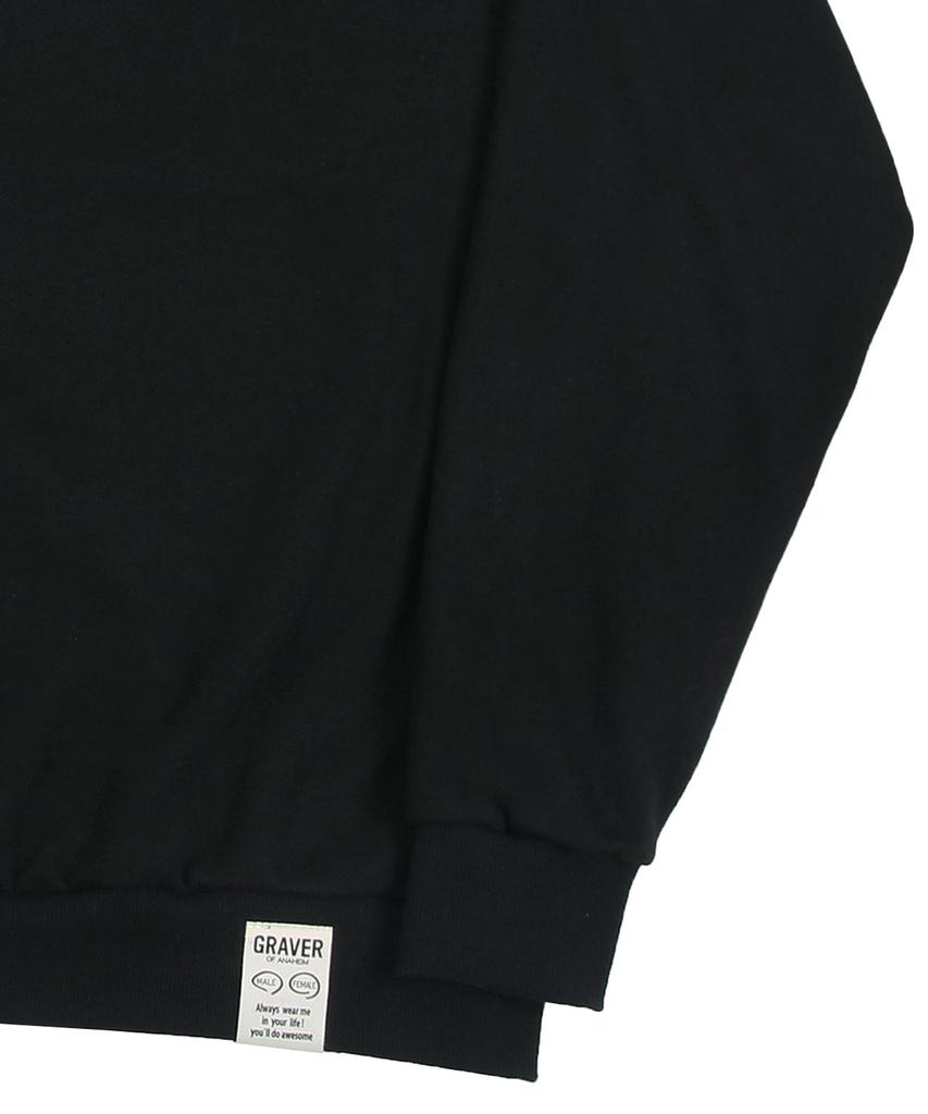 GRAVER [Unisex] Small Daisy Flower Logo Smile Sweatshirt_Black