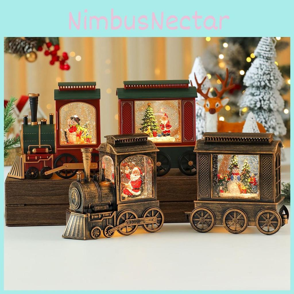 Santa Christmas Claus Train Ornament With Lights And Music Shop Window Decor