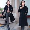 Elegant Pure Color Double Faced Wool Coat Women Slim Fit Mid Long High Quality Autumn Winter Trench Coat