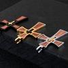 Wood Inlay Crucifix Pendant Titanium Steel Catholic Necklaces Pendant  Spiritual Meditation