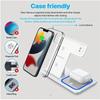 15W 3 in 1 LED Fast Wireless Charger Stand Foldable Charging Station For IPhone17-11 Apple Watch 9 8 7 6 5 Airpods Pro 4