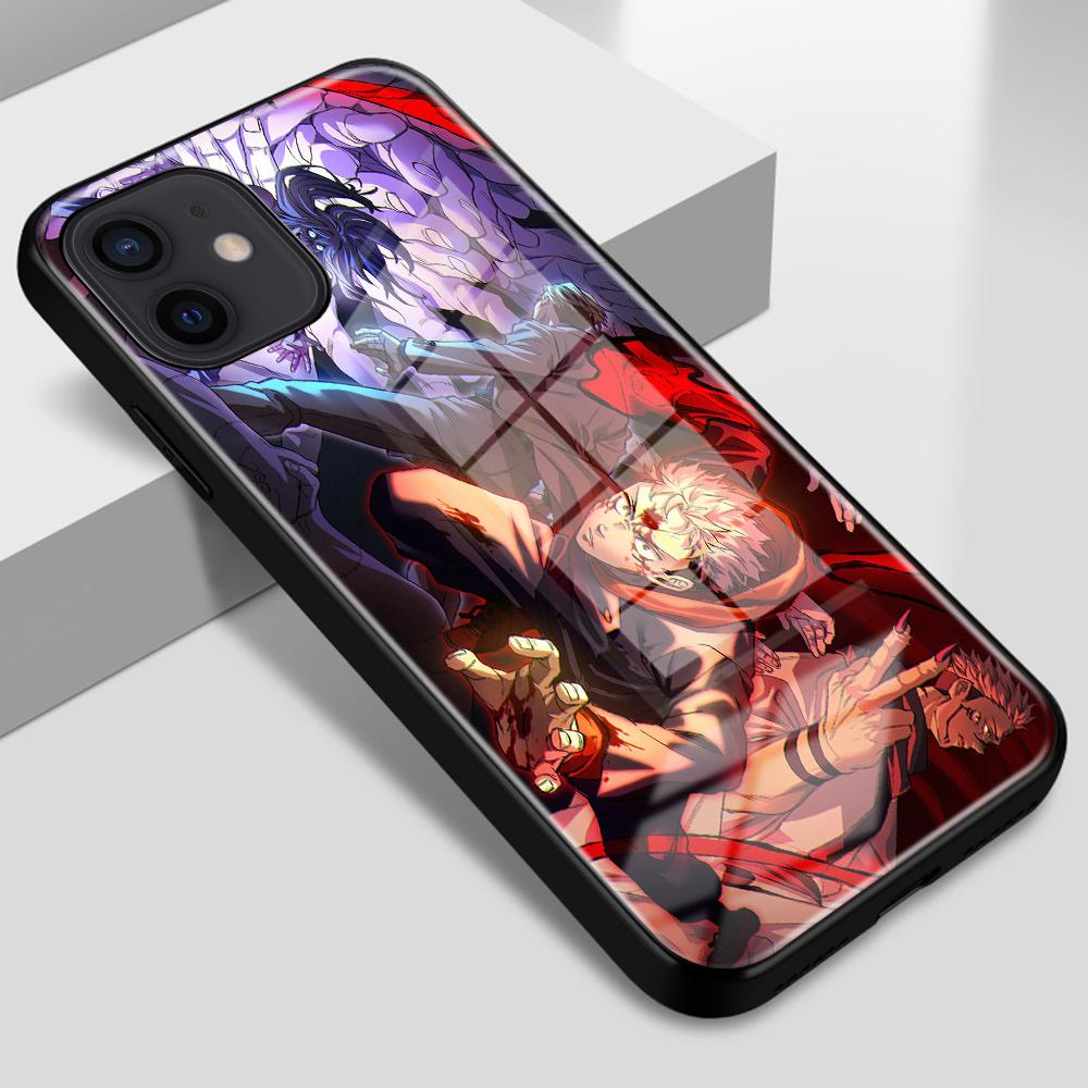 

Чехол для телефона для IPhone 14 13 12 11 Pro XS Max 12 13 Mini XR X 8 7 6 6S 14 Plus SE стеклянный чехол аниме мультфильм дзюдзюцу кайсен чехол iPhone 14 plus