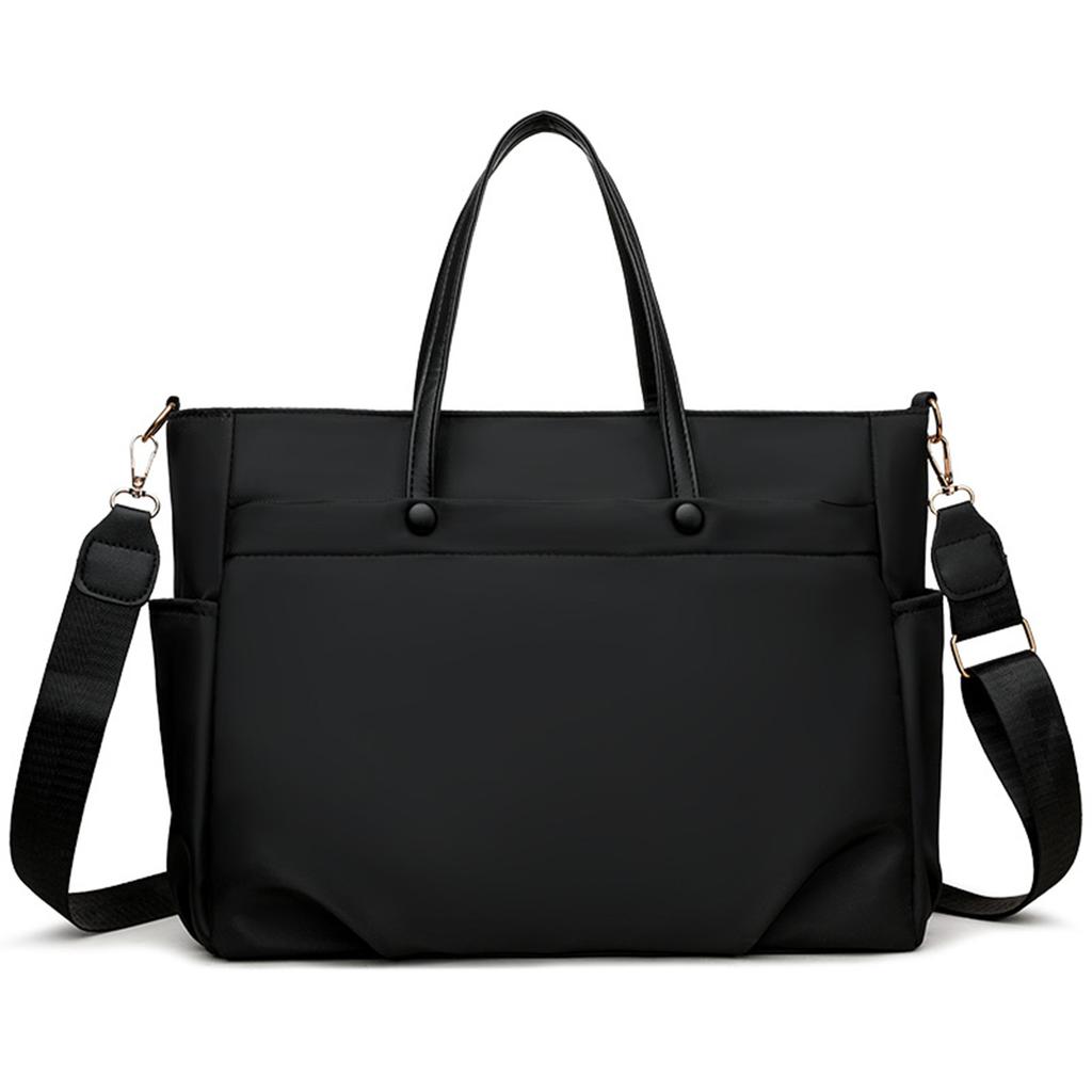 Women Waterproof Laptop Bag Large Capacity Versatile Briefcase Solid Color Leisure Sling Bag Business Meeting Travel Handbag