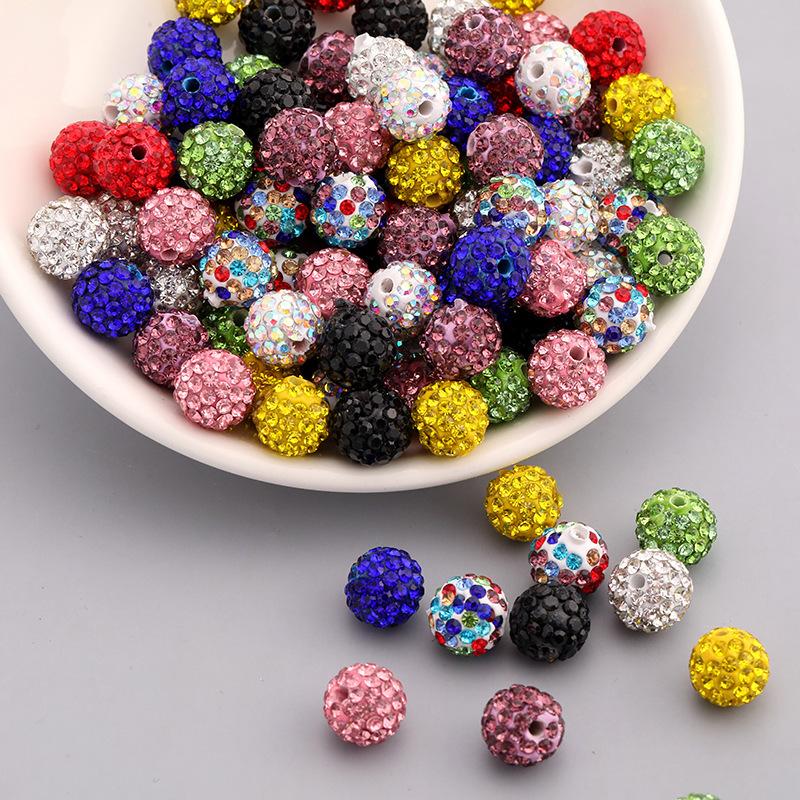 10mm 10pcs Rhinestone Beads Round Beads Bulk Sparkle Crystal Bead for Necklace Bracelet Earring Jewelry Making DIY Decoration