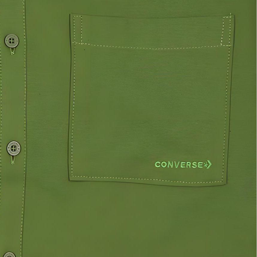 Converse Shirts Men's Oil Green Polo Collar Moderate Other 10025290-A02