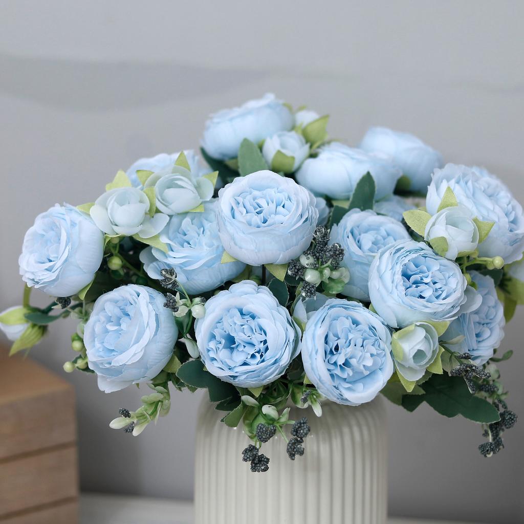30cm Rose Artificial Flower for Decoration Fake Flowers Silk Peony Faux Bouquet Arrangements for Home Bridal Wedding Party Table
