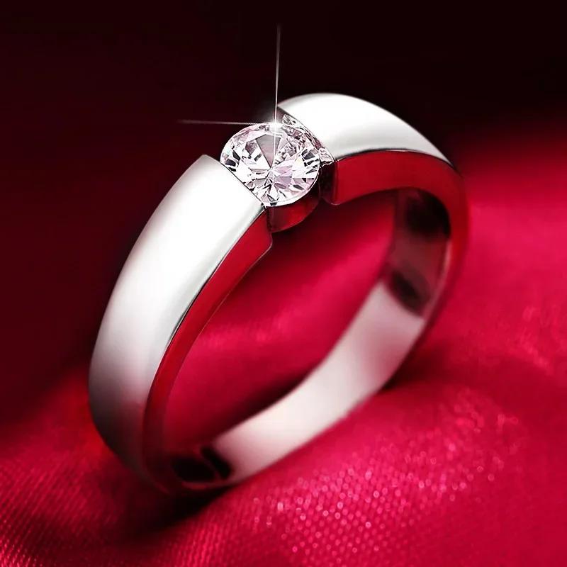Huitan Crystal Round Cubic Zirconia Rings Brilliant Wedding Band Accessories for Women Luxury Proposal Engagement Rings Jewelry