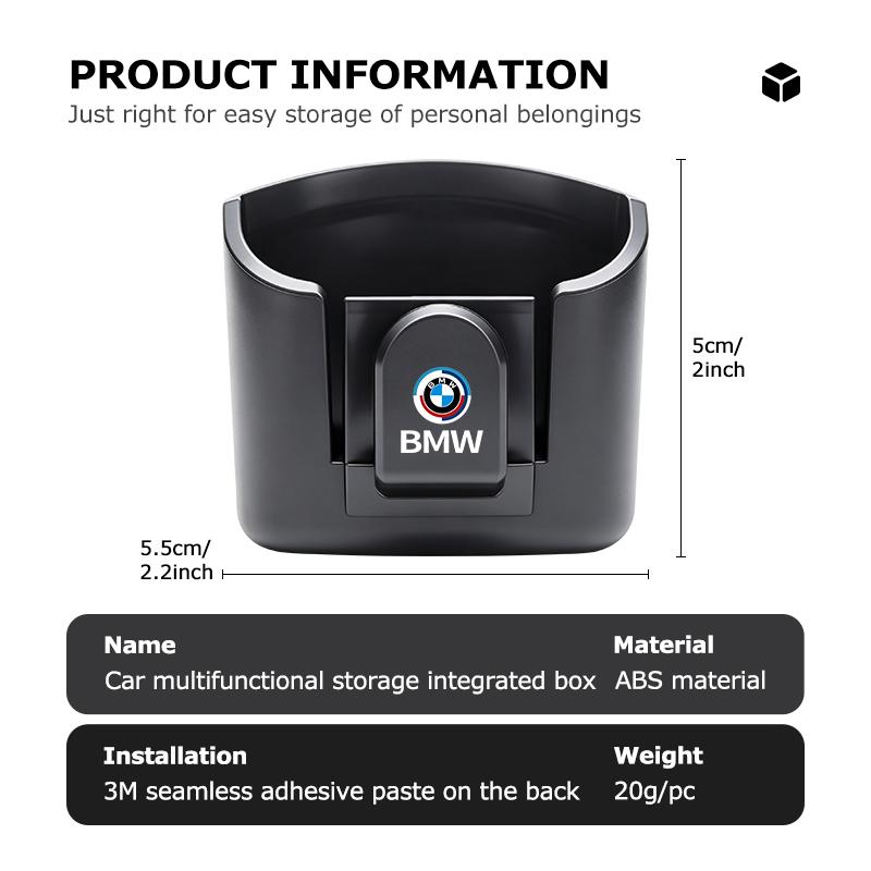 BKSN4 Car Center Console Multifunctional Glasses Remote Storage Box For BMW M E87 E30 E46 E28 E39 F18 F35 G03 F10 E93 F20
