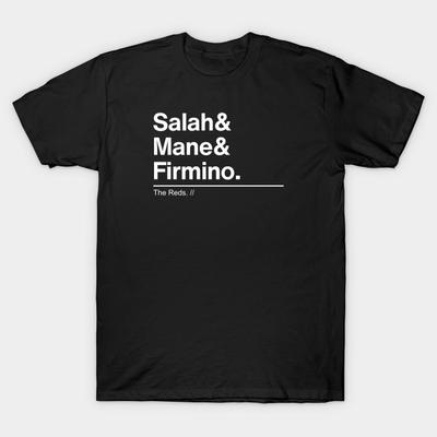 Men Black Print T-shirt Best Liverpool Trio No-Cut Heat Transfer Print Cotton Tshirt