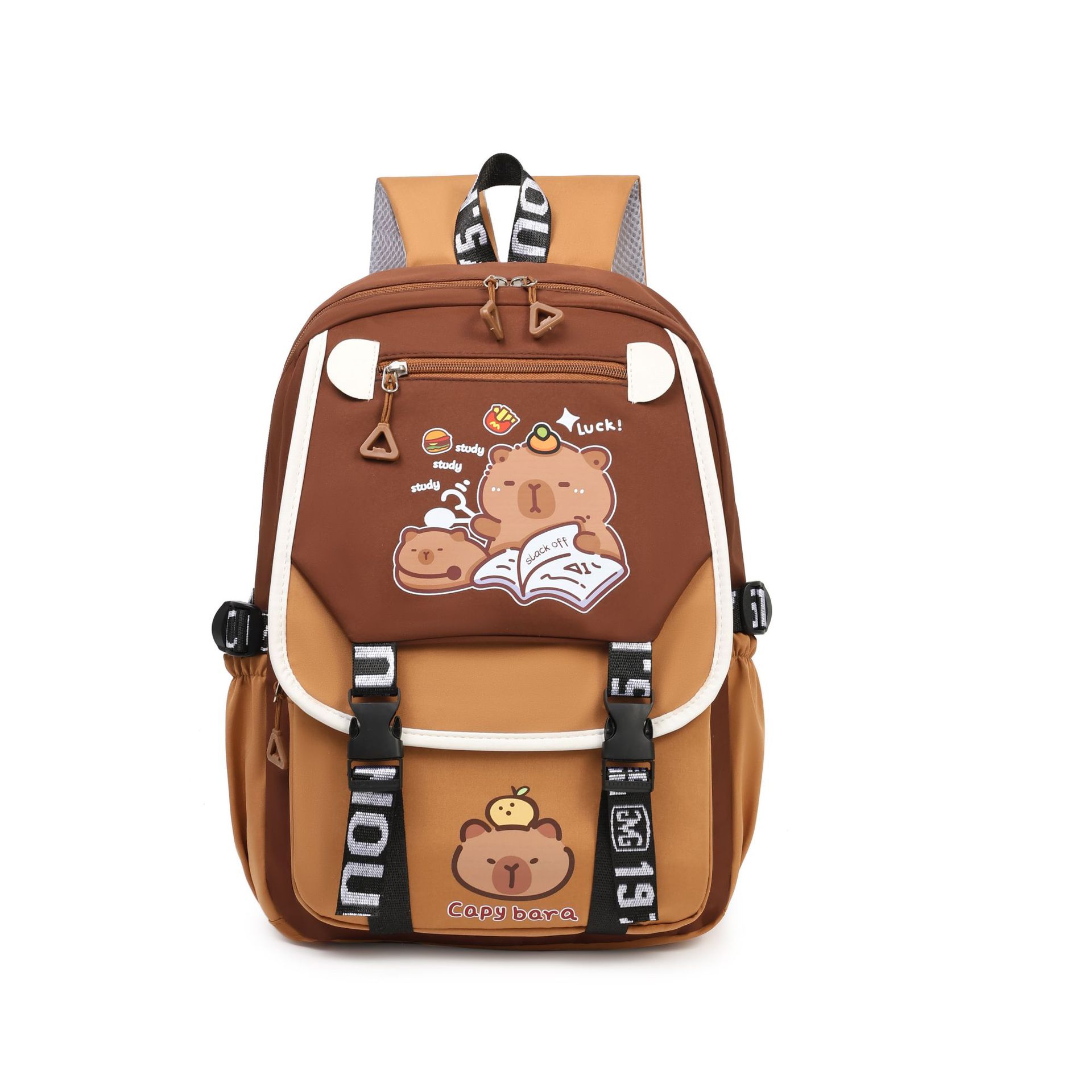 Новый школьный рюкзак Капибара большой вместимости для средней школы женский начальной школы мальчиков легкий милый рюкзак школьный рюкзак