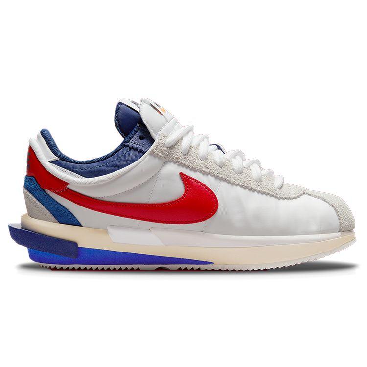 Sacai X Nike Zoom Cortez SP OG Unisex Sneakers White Varsity-Red Varsity-Royal DQ0581-100