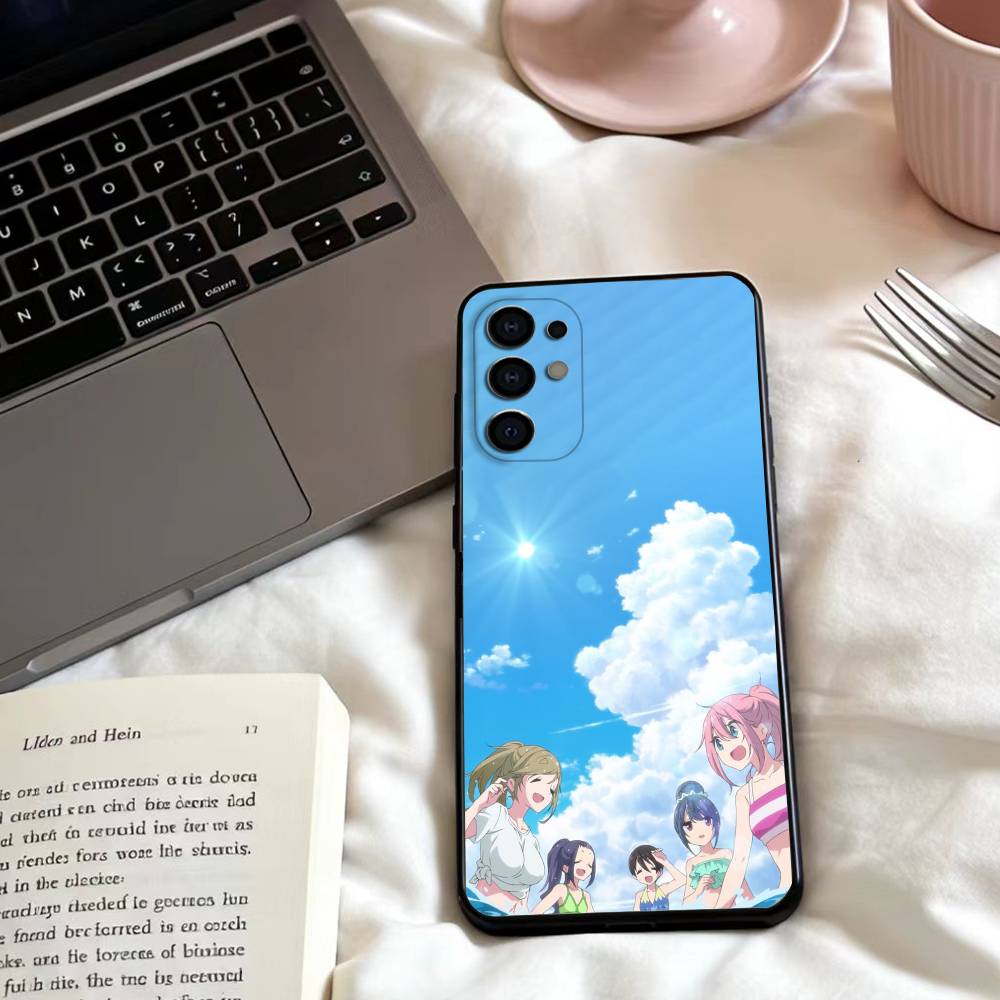 Anime Y-Yuru C-Camp  Phone Case For Samsung S25,24,23,22,30,21,10,9,Ultra,Plus,Lite,FE,4,5 G Soft Black Case