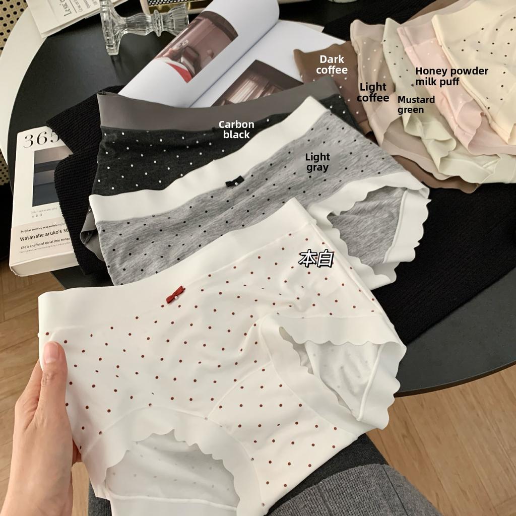Ladies Summer Lovely Polka Dot High Spring Breathable Crotch Waist Triangle Briefs