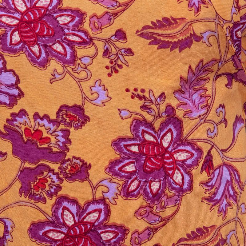 Ochre Floral Top Thess Crossed Collar Woman LA PETITE ETOILE