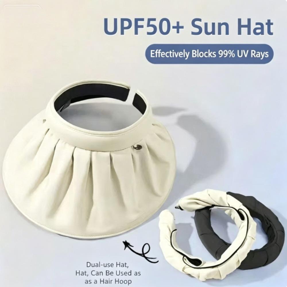 Women's Foldable Sun Hat, Wide Brim UV Proof Sun Visor, Outdoor Summer Headwear for Beach Travel