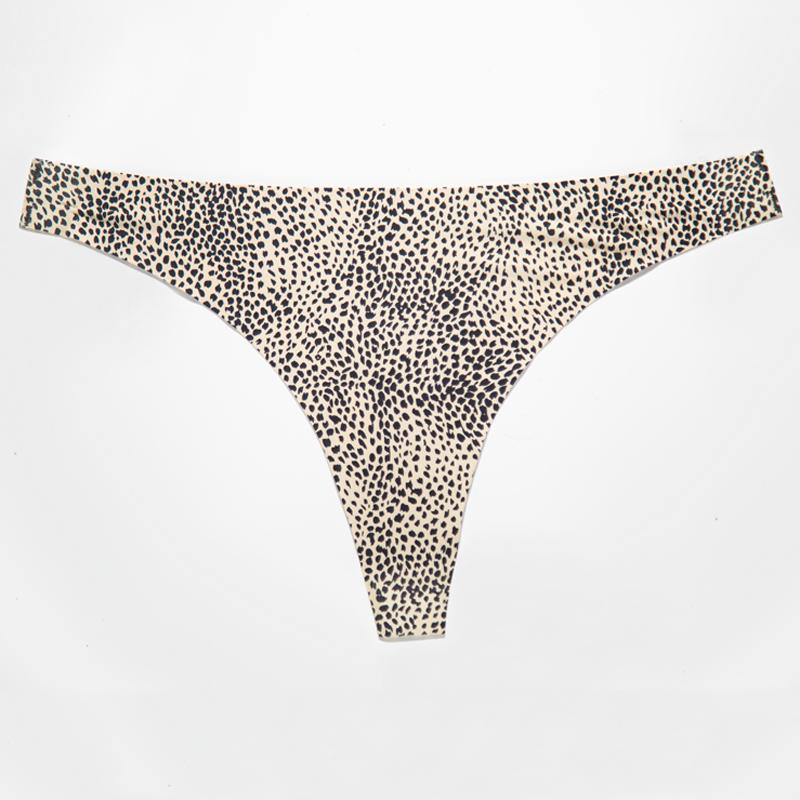 

TERMEZY сексуальные женские бесшовные шелковые стринги с леопардовым принтом, дышащие трусы с низкой посадкой и стрингами M