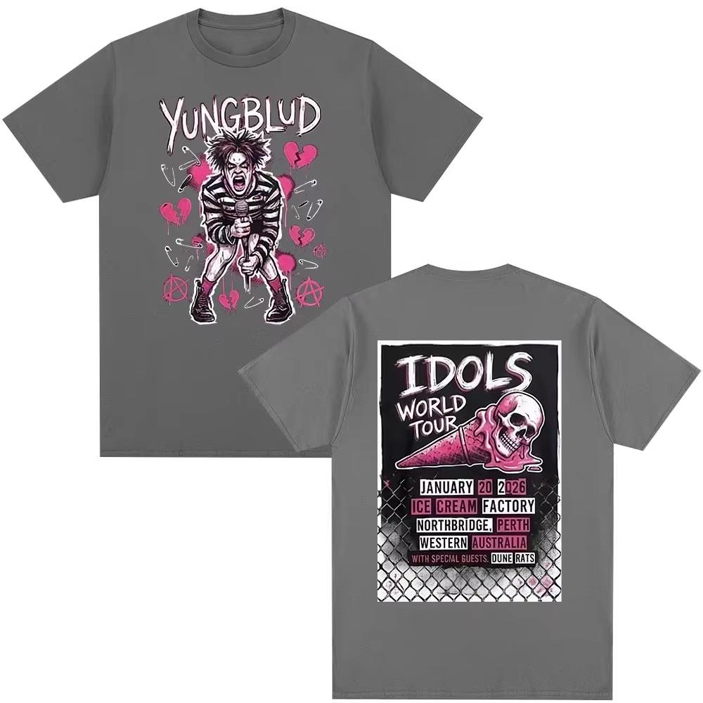 2026 Singer Yungblud IDOLS World Tour TShirt Mens Fashion Short Sleeve Comfortable Pure Cotton Casual Springsummer TShirt