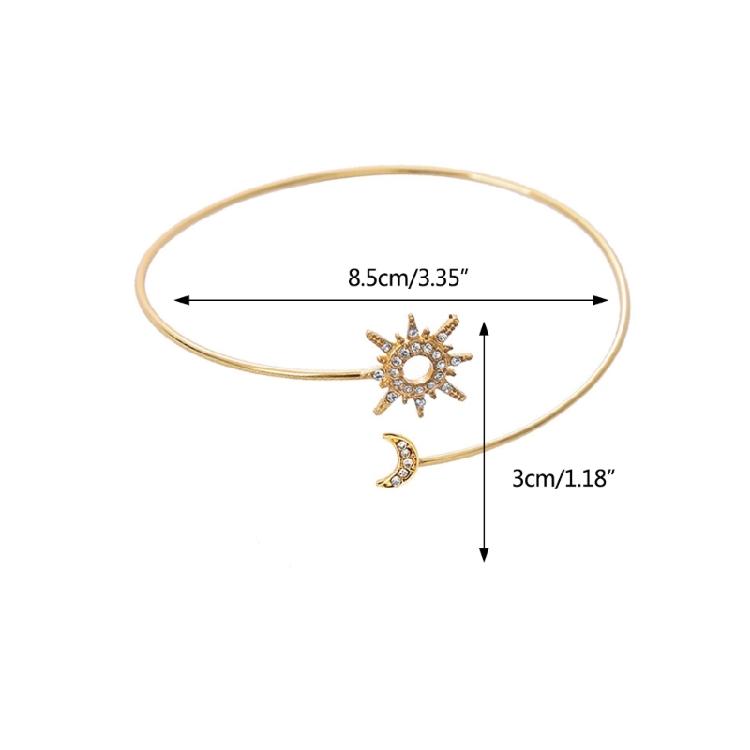 Arm Cuff Rhinestones Delicate Golden/Silver Armlet Armband Adjustable Bangle
