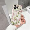 Soft Ribbon Strawberry Bow Floral Pattern Graphic Art Film Aesthetic Protective Shockproof Bumper Phone Case Cover For iPhone 14 15 16 Pro Max Plus
