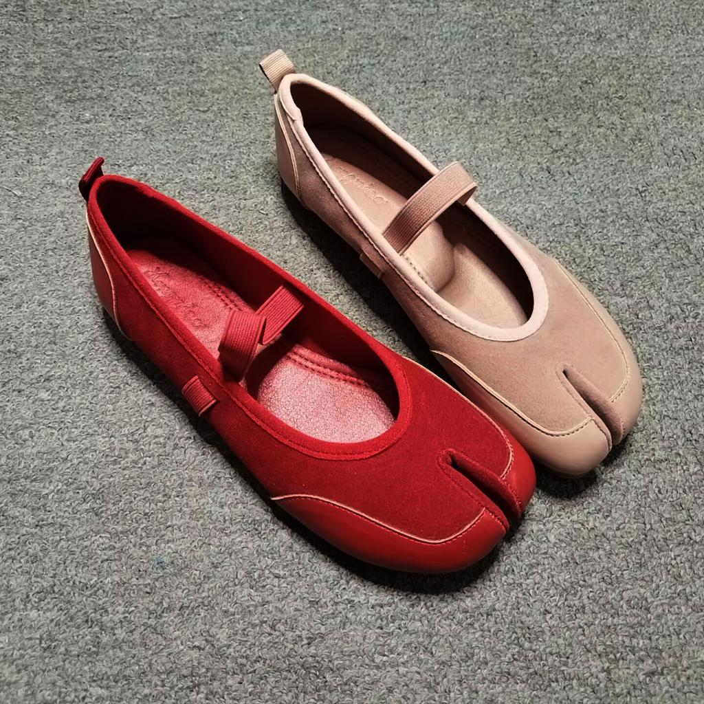 Fashion IPPEUM Tabi Shoes Women Mary Janes Shoes Red 2025 New Fashion Ballet Flats Sneakers Tabis