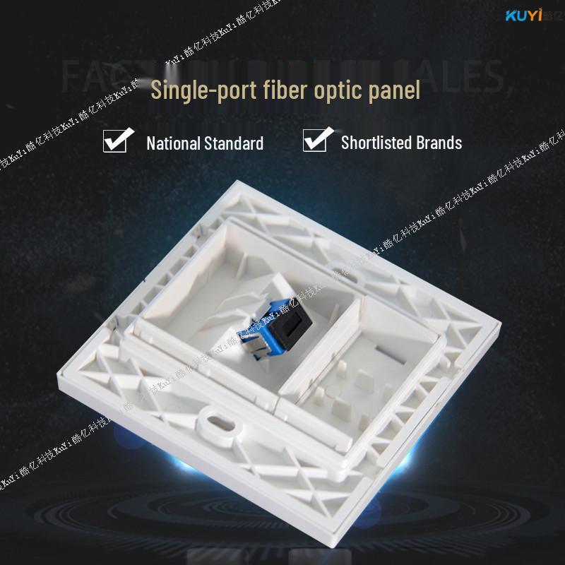 86 Type Angled SC Single Port Fiber Optic Panel: Simplex Coupler Surface/Flush Wall Mount Socket