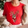 Christmas OrnaUnisexts Deer Shirt Antler Christmas TShirt Reindeer Xmas TShirt Hunting Season Tee Women Fashion Casual Cotton Tops