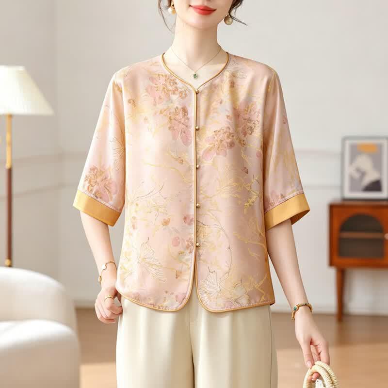 Yuzhaolin Women s New Chinese Style Summer Shirt 5XL