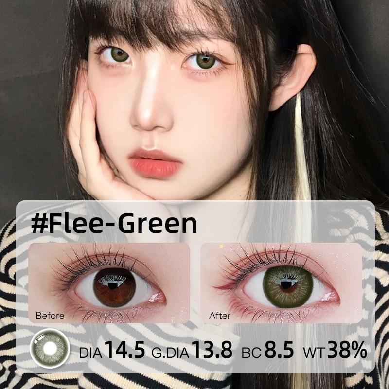 2024 New Arrival Natural Euro-american style Blue Green Colored Contact Lens with Power  Nature Profound 6 months  Blue Soft lens Set 0--0.8 14.5mm