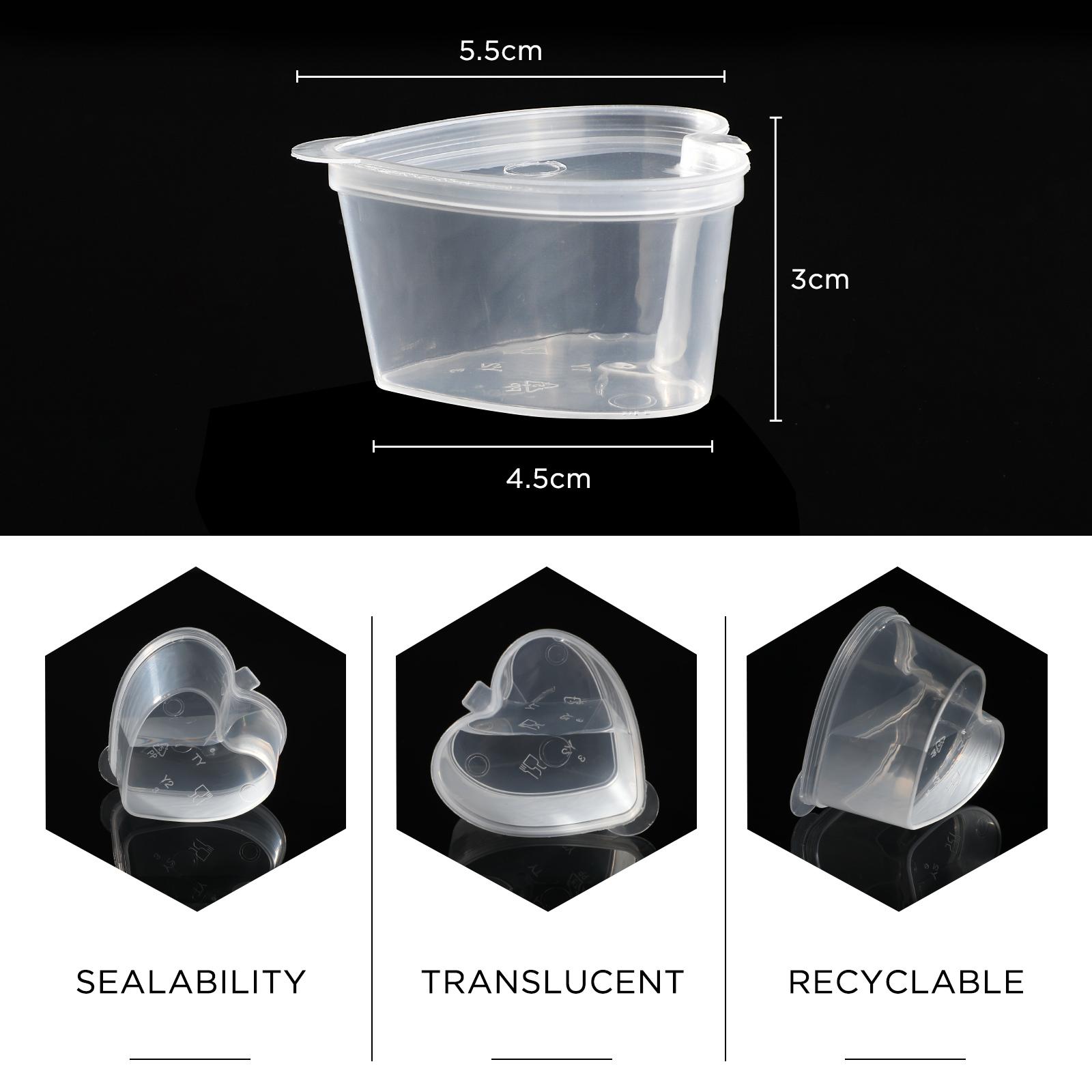 Cup Lightweight Heart Shaped Box Jar Transparent Plastic Box For Restaurants Bbq Parties Traveling