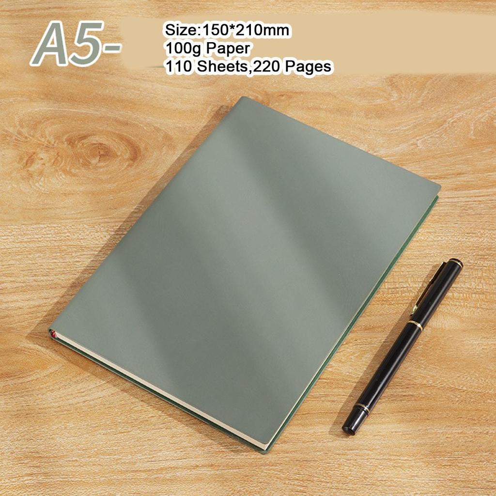 A5 leather business notebook, with strap design, work meeting record book, subject notebook, thickened student diary, lined pages