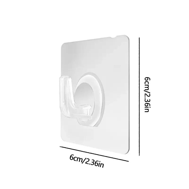 

Transparent Self Adhesive Hooks Heavy Duty Rack Wall-mounted Hooks Key Storage Hanger Kitchen Bathroom Organizer Rack