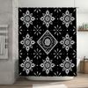 Black White Flower Shower Curtain Water-resistant Bathroom Decor Printing Waterproof Washable Rug for Bathtub
