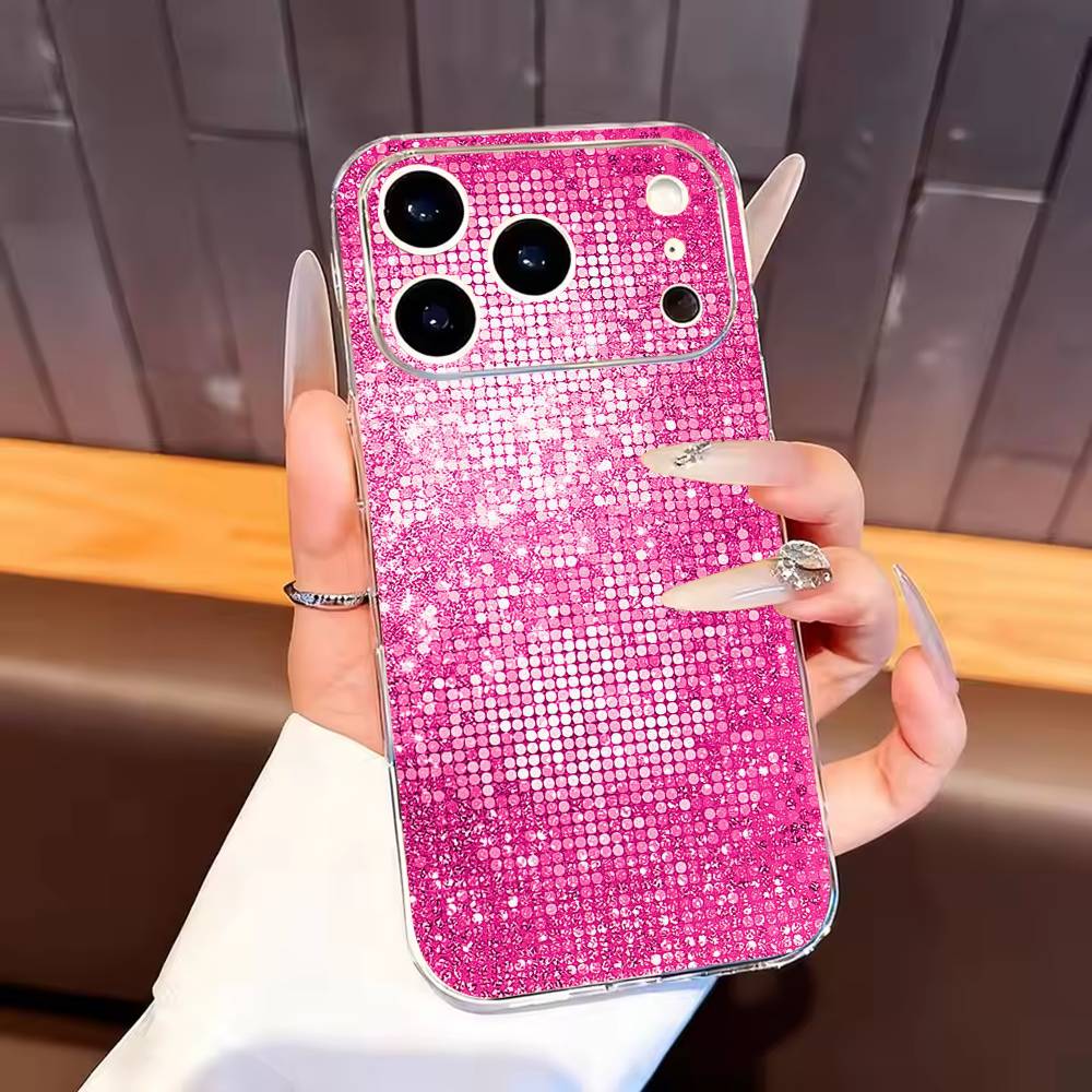 

Dazzling Pink GIRL G-Glitter Phone Case For iPhone17,16,15,14,13,12,11 Plus,Pro Max Soft Transparent Cover iPhone14