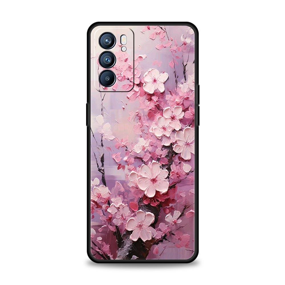 Cherry Blossom Tree Phone Case For Oppo Reno8 Reno7 Reno6 Pro A54 5G Find X6 X5 A53 A52 A9 A15 A95 A17 A16 A76 A74 A57 A31 Cover