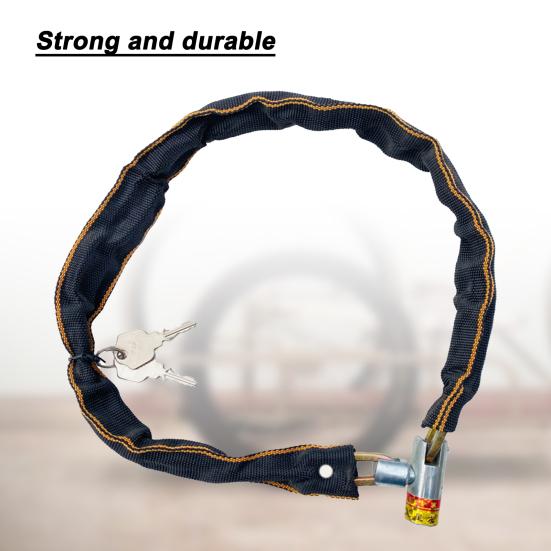 Bike Chain Lock Anti-Scratch Solid with Keys MTB Road Bike Accessory Safety Anti-Theft
