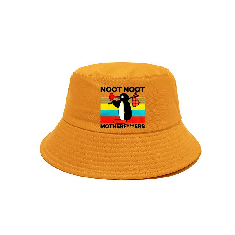 Noot Noot Pingu Cappelli Panama Nuovi Cotone da Esterno Cappello a Secchiello Pingu Arrabbiato Estivo Fresco Cappelli da Sole Bob Cappello Pinguino